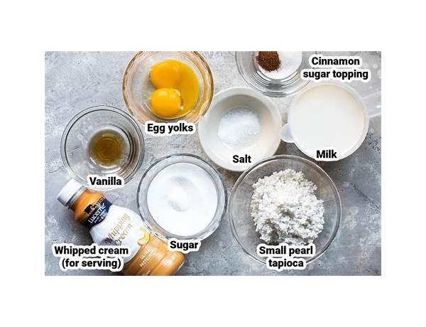 Tapioca pudding snacks ingredients