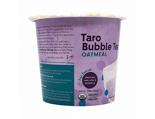 Taro bubble tea oatmeal food facts