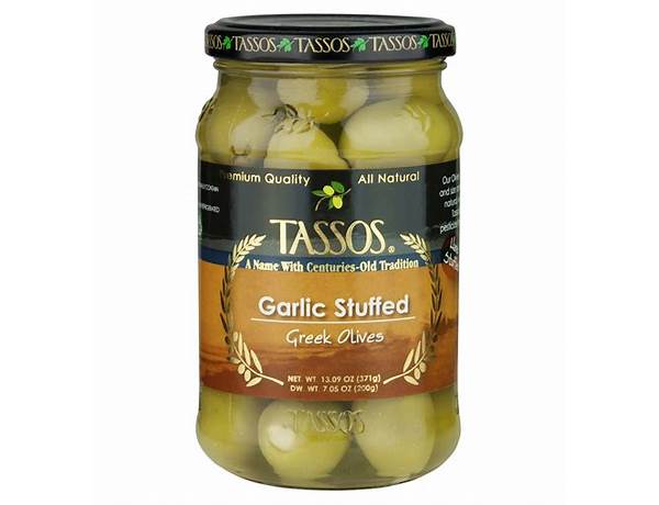 Tassos garlic & jalapeno food facts