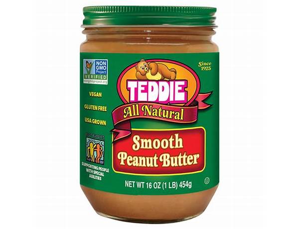 Teddie, smooth old fashioned all natural peanut butter nutrition facts