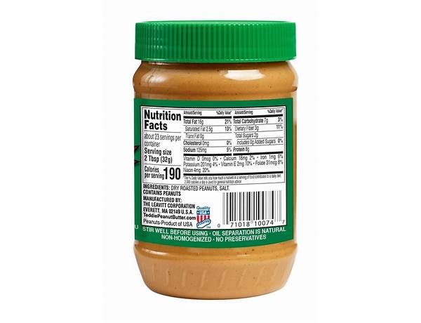 Teddie all natural smooth peanut butter ingredients