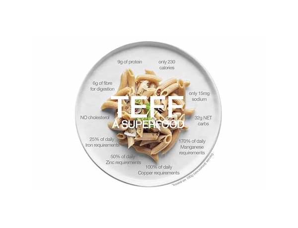 Teff penne food facts
