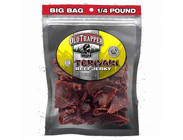 Teriyaki beef jerky big bag 1/4 pound food facts