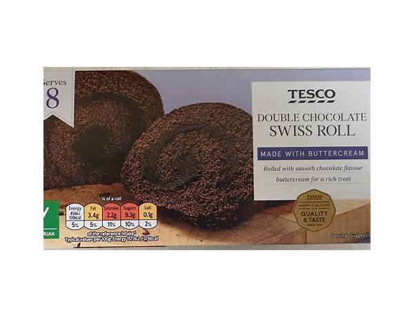 Tesco double chocolate swiss roll food facts