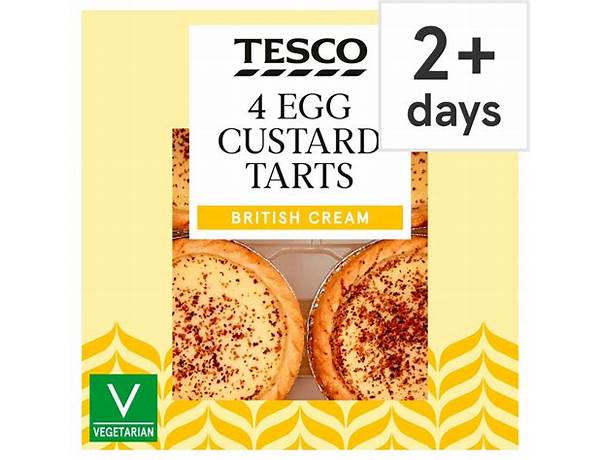 Tesco egg custard tarts 4 pack food facts