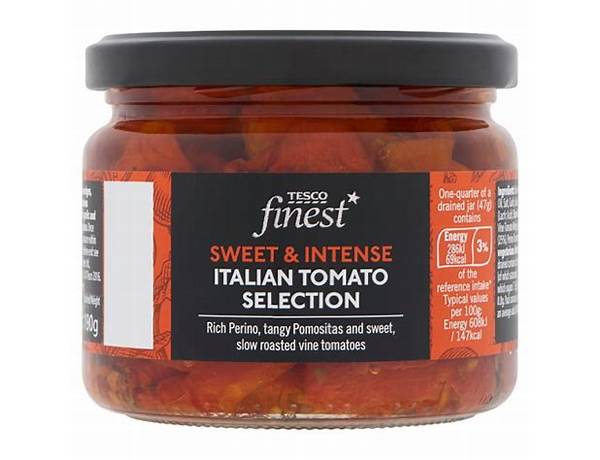Tesco finest sweet tomato & chilli chutney food facts
