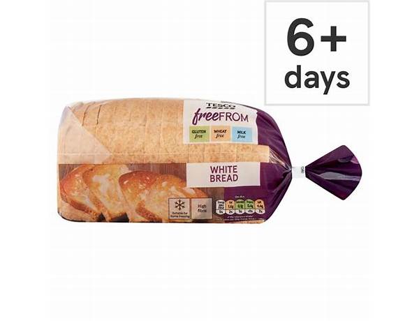 Tesco free from sliced white bread 550g food facts