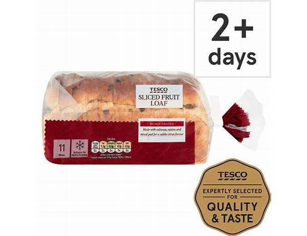 Tesco sliced fruit loaf food facts