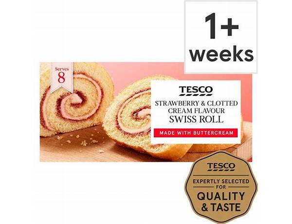 Tesco strawberry and cream swiss roll food facts