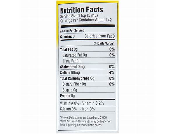 Texas hot sauce nutrition facts