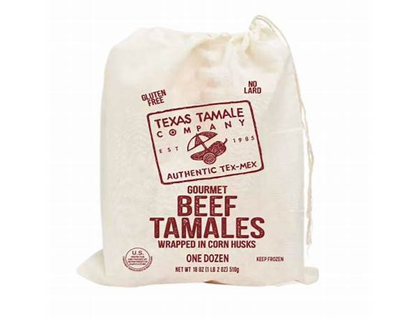 Texas tamale company, gourmet beef tamales wrapped in corn husks nutrition facts