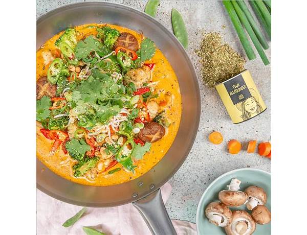 Thai curry mit gemüse und erdnüssen food facts