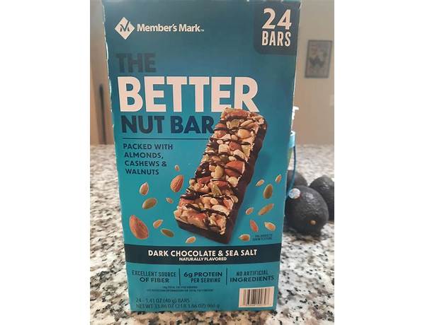The better nut bar, dark chocolate and sea salt food facts