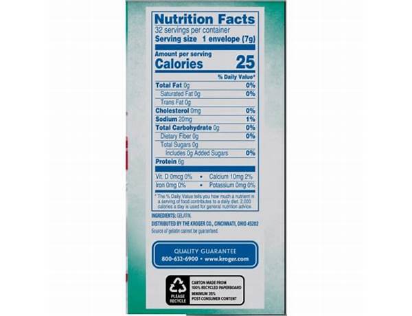 The kroger co. nutrition facts