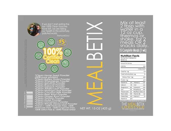 The mealbetix lifestyle ingredients