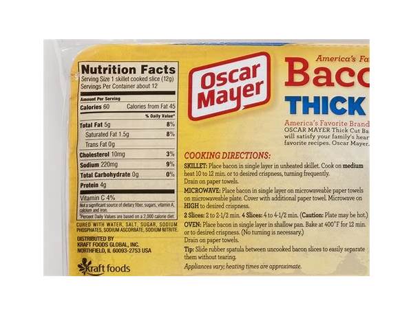 Thick cut bacon food facts