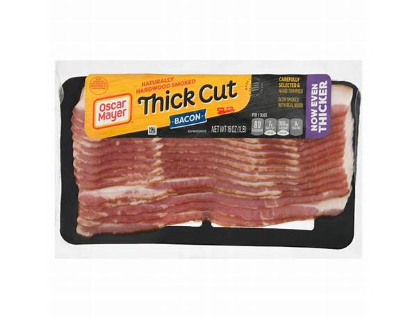 Thick sliced naturally hardwood smoked bacon food facts