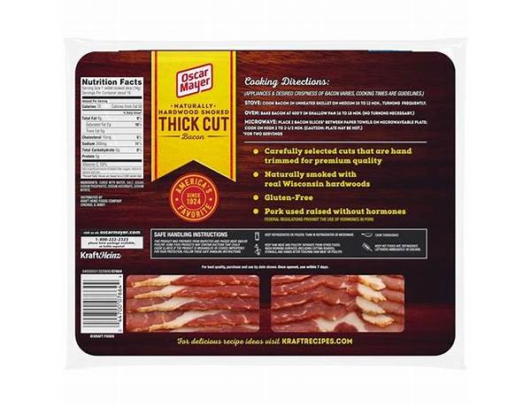 Thick sliced naturally hardwood smoked bacon ingredients