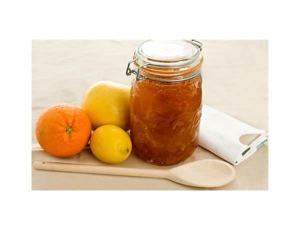 Three fruit marmalade ingredients