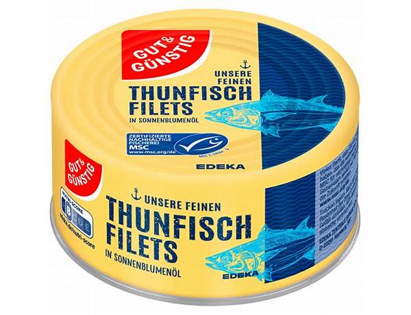 Thunfischfilets in sonnenblumenöl food facts