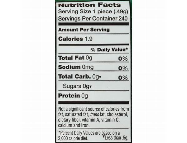 Tic tac, freshmints nutrition facts