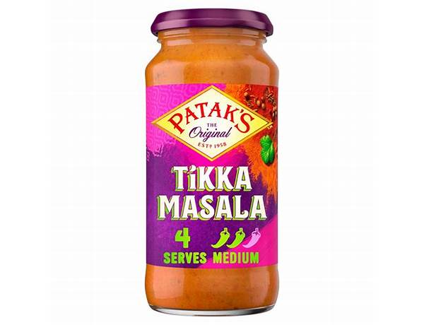 Tikka masala cooking sauce food facts