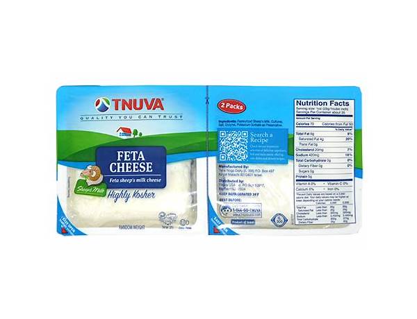 Tnuva feta cheese nutrition facts