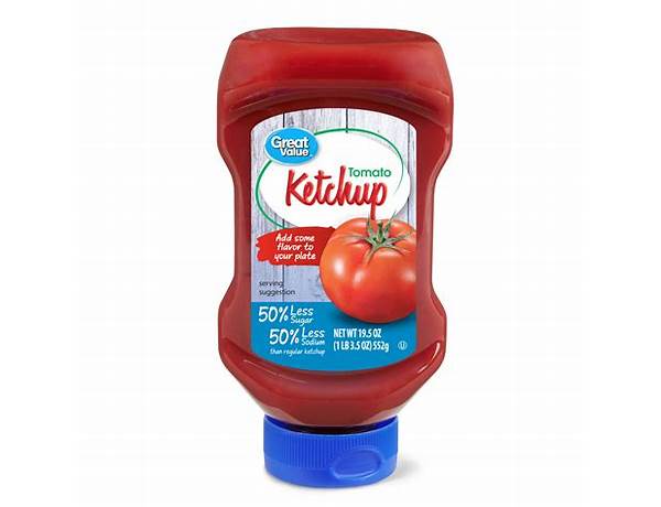 Tomato ketchup 50% less sodium & sugar food facts