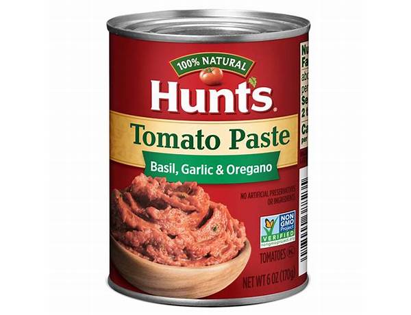 Tomato paste with basil ,garlic,oregand food facts