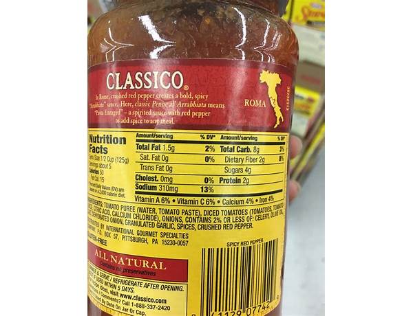 Tomato pizza sauce nutrition facts