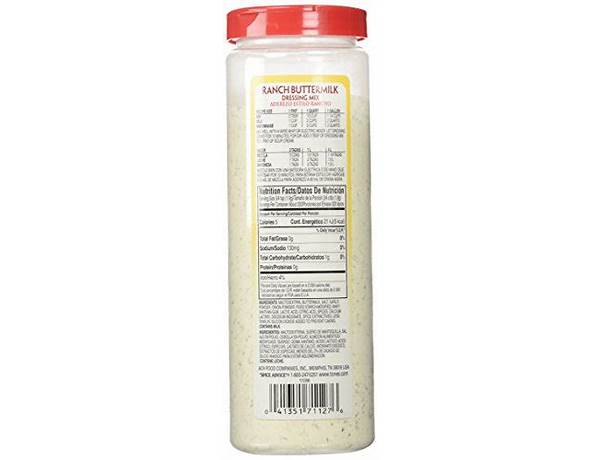 Tone's buttermilk dressing mix nutrition facts