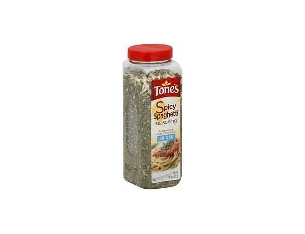 Tones authentic pretty's spicy spaghetti seasoning. food facts