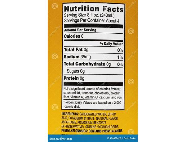 Tonic water nutrition facts