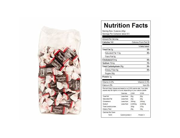 Tootsie roll midgees nutrition facts