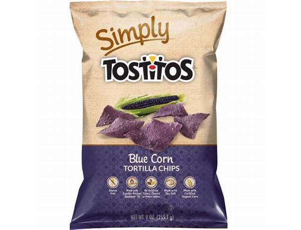 Tostitos natural tortilla chips with sea salt, blue corn food facts