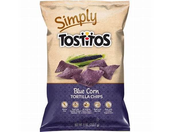 Tostitos natural tortilla chips with sea salt, blue corn ingredients