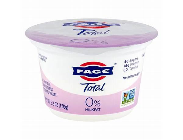 Total 0% nonfat greek strained yogurt food facts