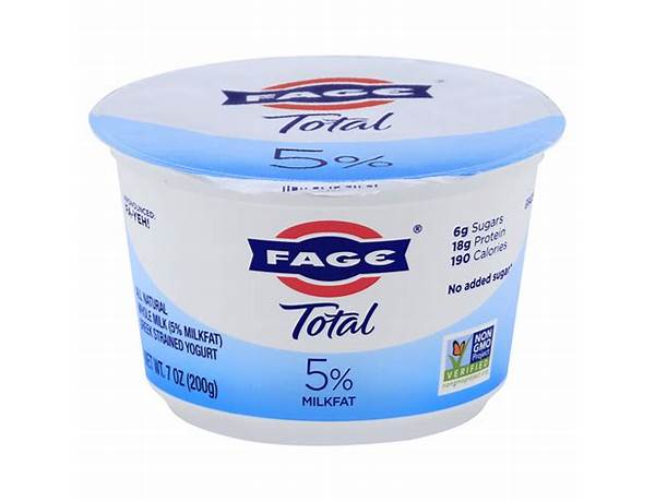 Total 5% milkfat greek strained yogurt food facts