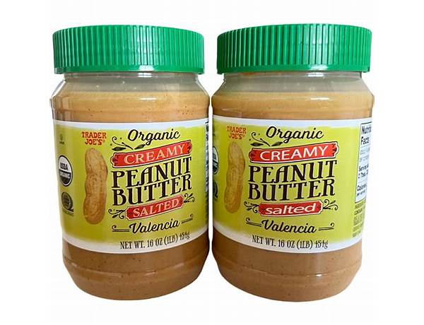 Trader joe's, organic peanut butter creamy, unsalted ingredients