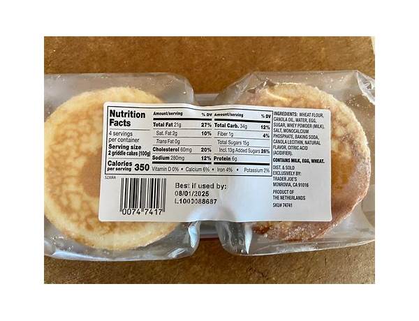 Trader joe’s dutch griddle cakes nutrition facts