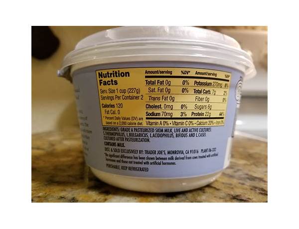 Trader joe’s greek nonfat yogurt plain ingredients