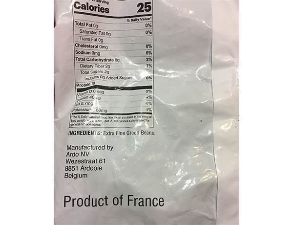 Trader joes french green beans nutrition facts