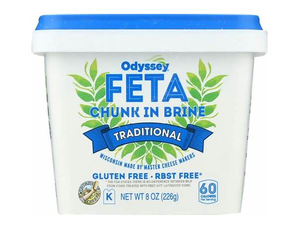 Traditional, greek style feta cheese, chunk-in brine ingredients