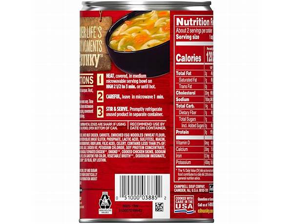 Traditional chicken noodle soup nutrition facts