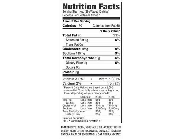 Traditional corn rounds nutrition facts