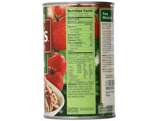 Traditional pasta sauce food facts