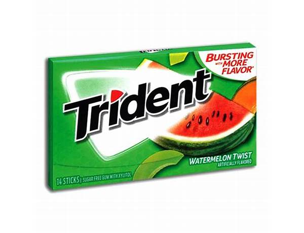 Trident gum, watermelon twist, sugar free food facts