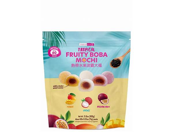 Tropical fruity boba mochi food facts