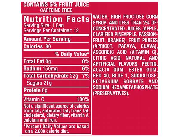 Tropical punch food facts