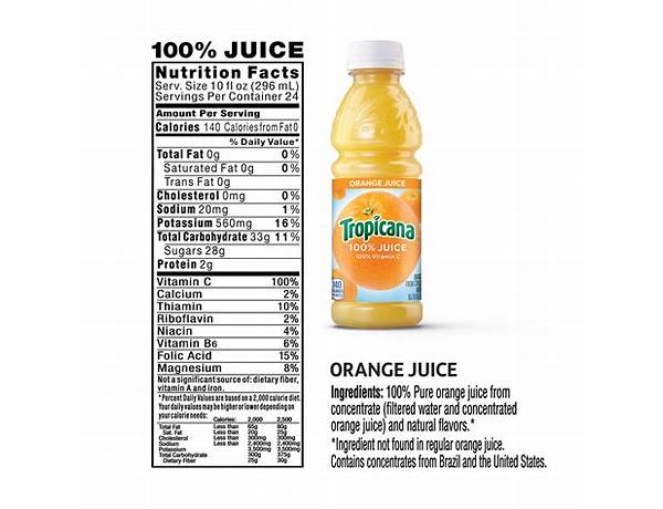 Tropicana orange juice food facts